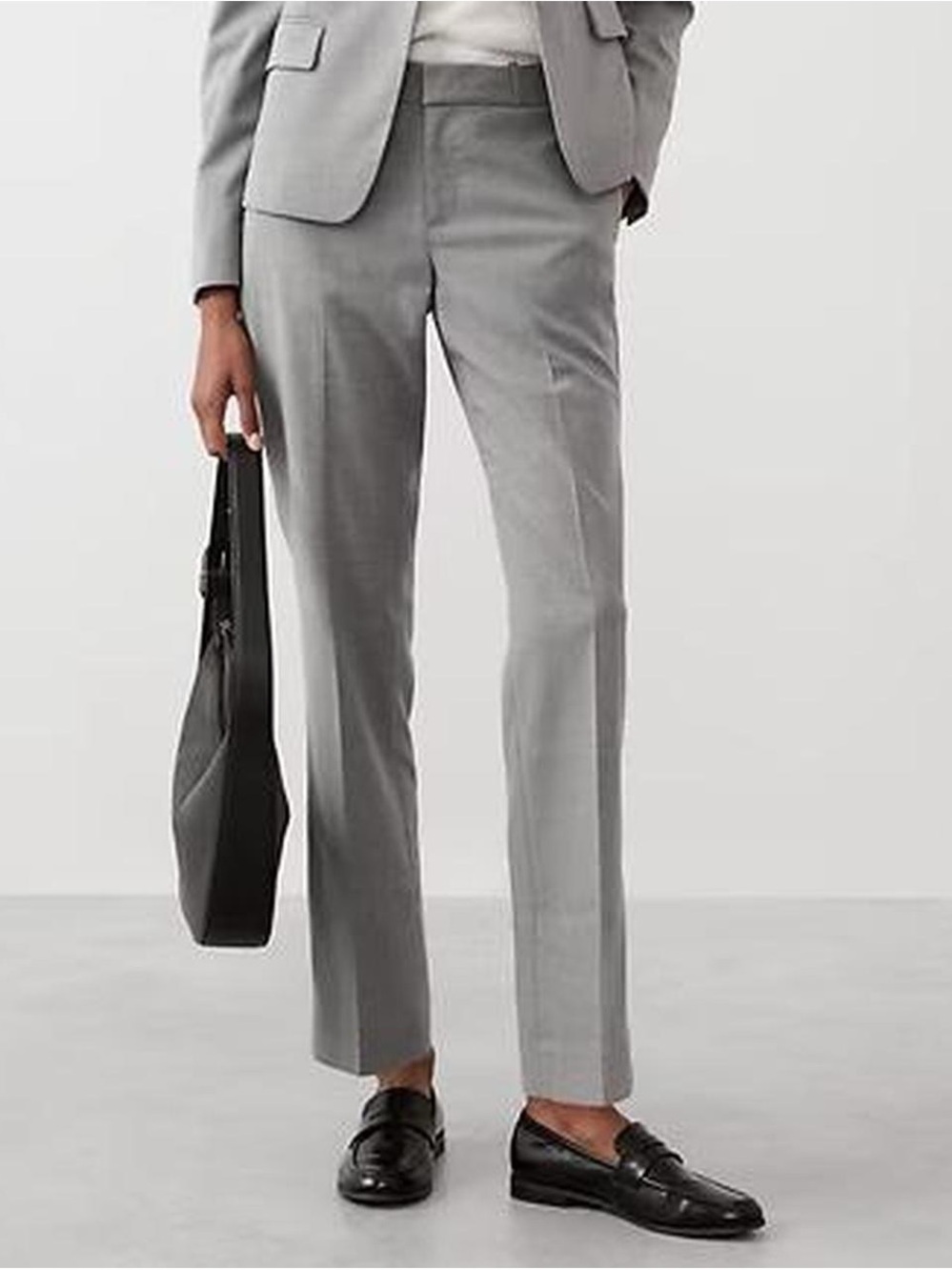 Banana Republic Grey Ryan Wool Mid Rise Straight Leg Pants